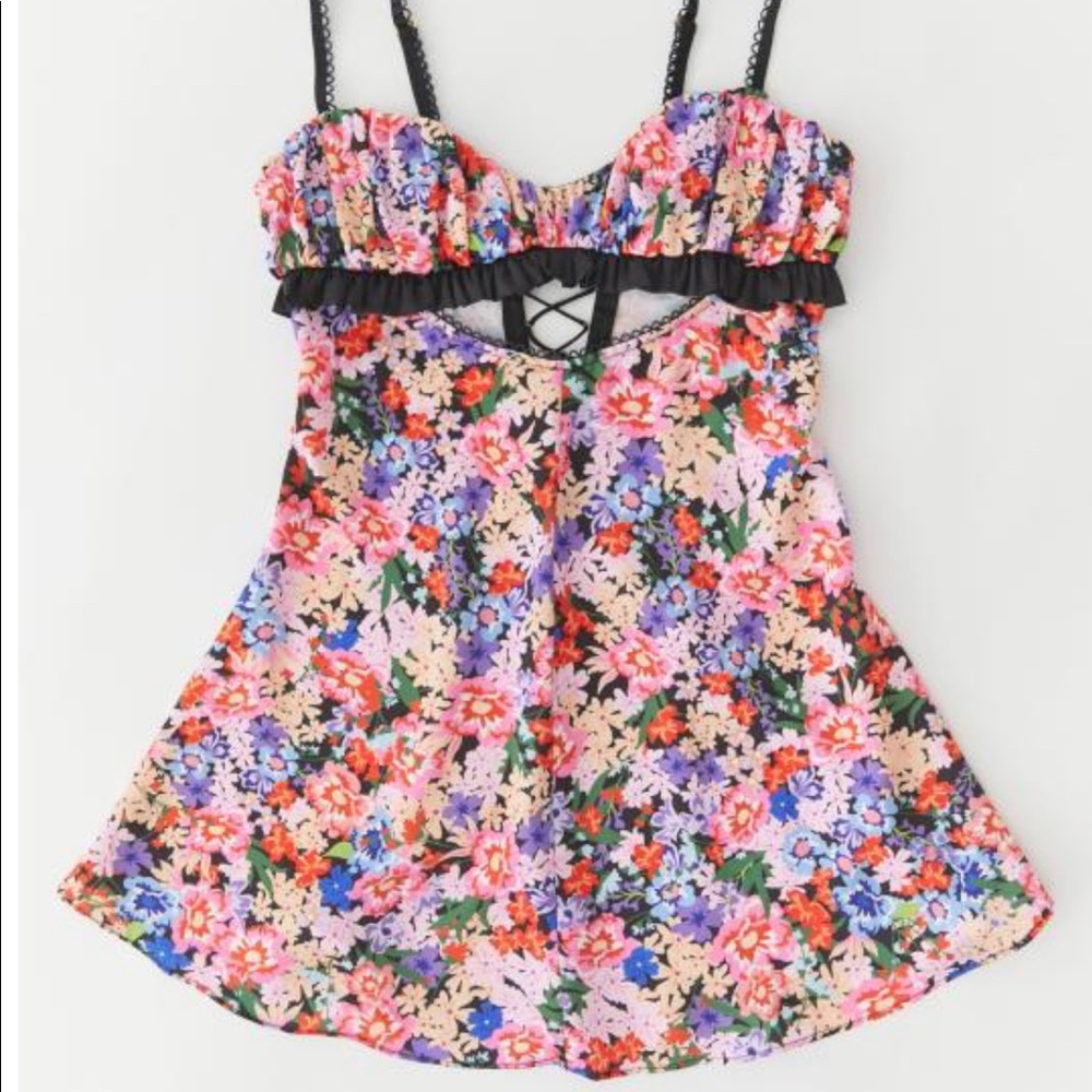 NWOT For Love and Lemons Bouquet Cami Mini Dress - Cobalt